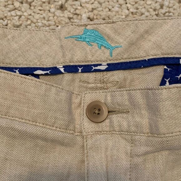 Tommy Bahama Shorts Mens 42 Beach Linen 10” Stone Khaki Embroidered Logo NEW - Picture 7 of 8